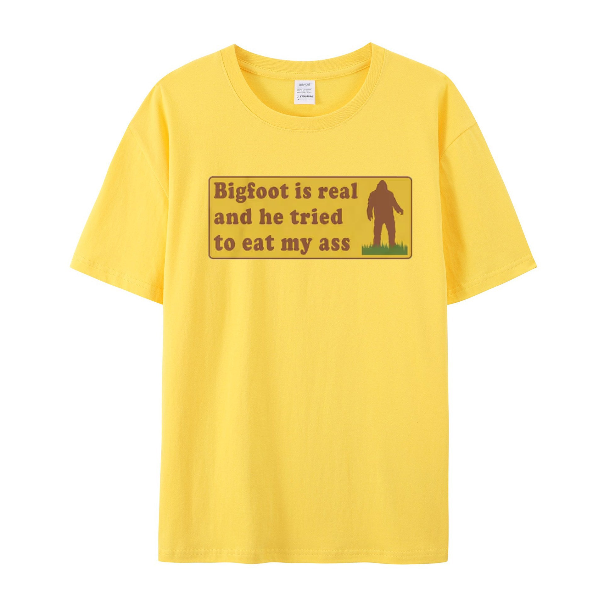 Funny Meme TShirt, Bigfoot Is Real And He Tried To Eat My Ass Funny Oddly Specific Joke Tee, Gift Shirt - Shapelys