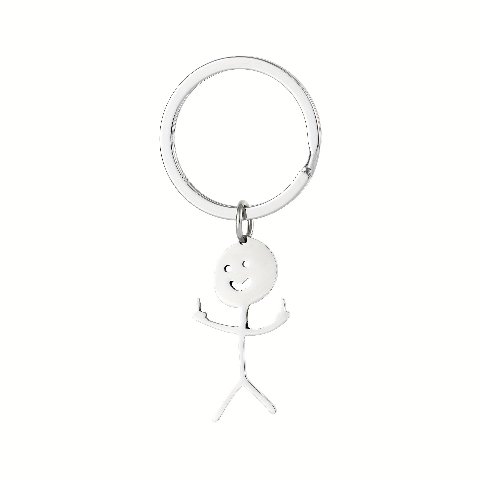 Cartoon Figure Shaped Cute Keychain for Men & Women, 1 Piece Creative Stainless Steel Keychain for Car Key, Funny Metal Key Holder & Key Fob, Cute Kawaii Accessories As Xmas Gift - Shapelys