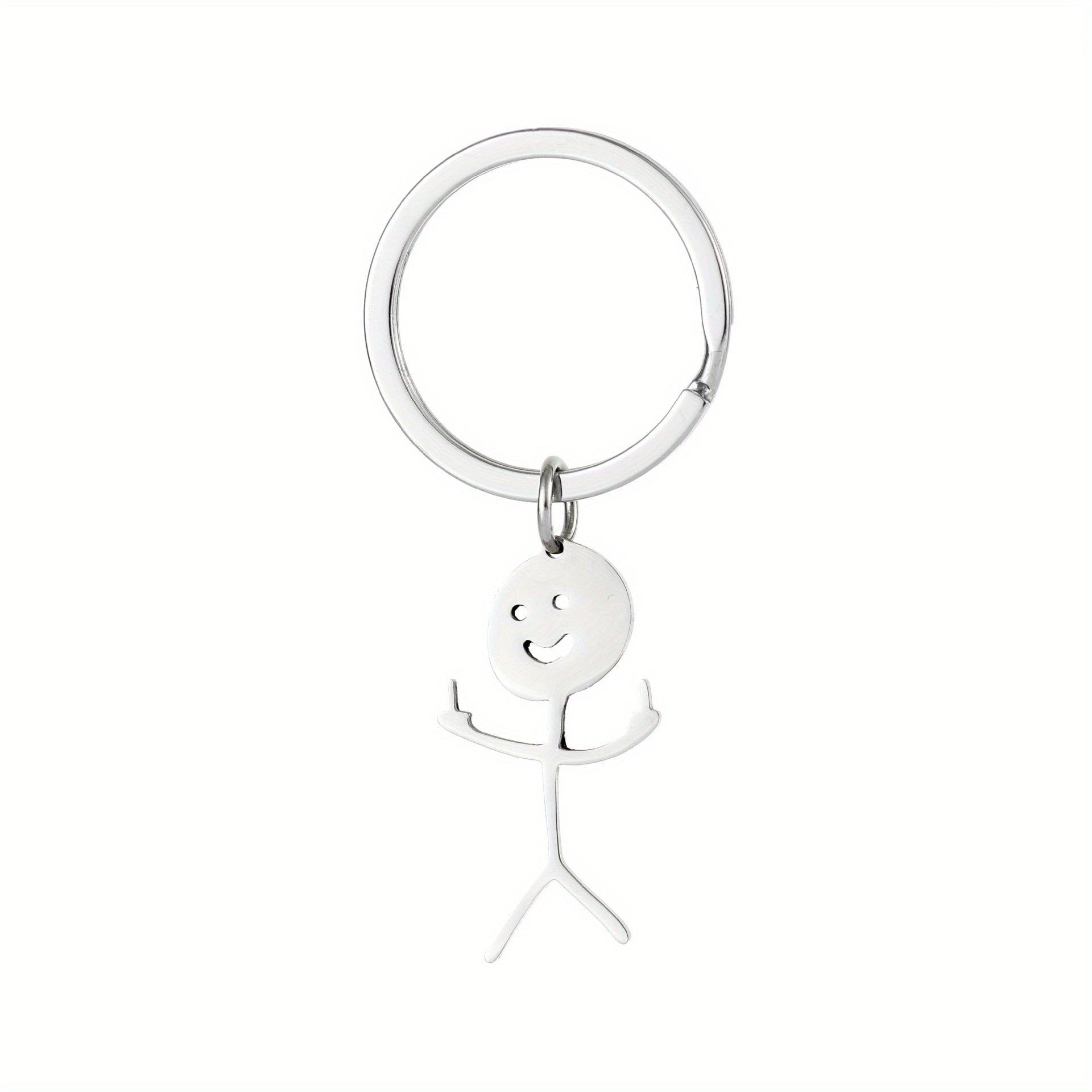 Cartoon Figure Shaped Cute Keychain for Men & Women, 1 Piece Creative Stainless Steel Keychain for Car Key, Funny Metal Key Holder & Key Fob, Cute Kawaii Accessories As Xmas Gift - Shapelys